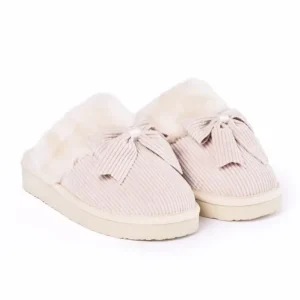 Slippers|Bow Scuff Cream