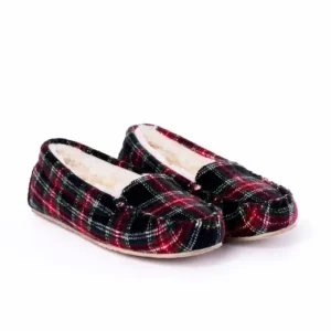 Slippers|Cosi Venetian Black Tartan Plaid
