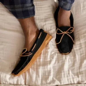 Mocs & Loafers|Slippers|Double Bottom Fleece Black