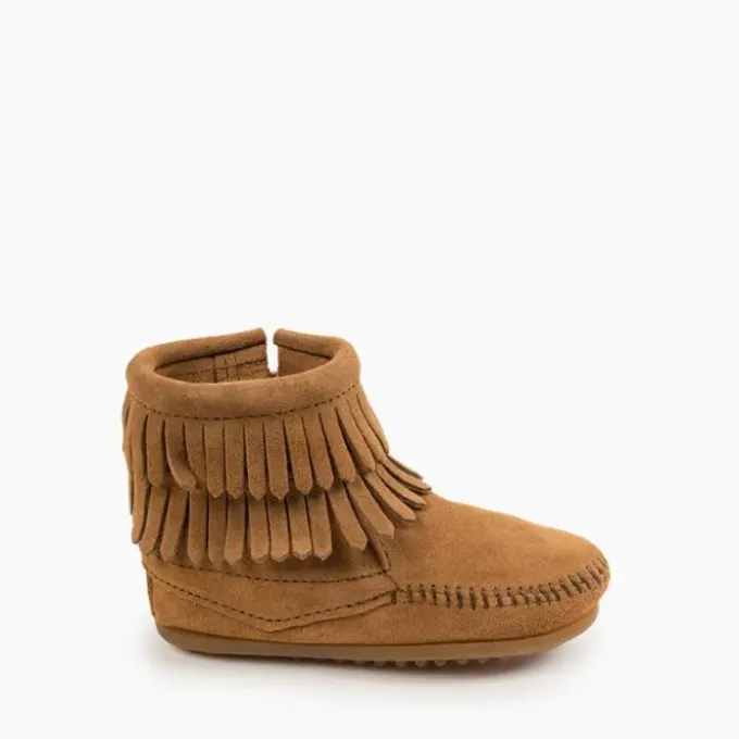 girls-moccasin-double-fringe-s-BtUtFnDh-3.webp Boots|Moccasin Double Fringe Side Zip Boots Girl's Taupe