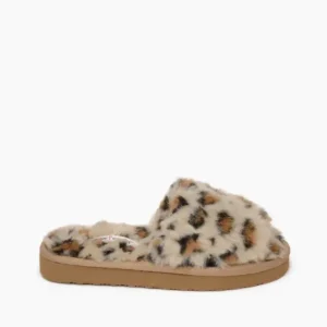 Slippers|Lyla Kids' Cream Leopard Print