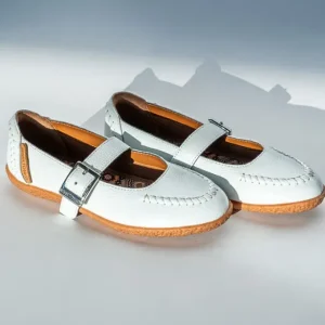 Mocs & Loafers|Mary Jane Flat White