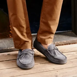 Slippers|Pile Lined Hardsole Men's Charcoal