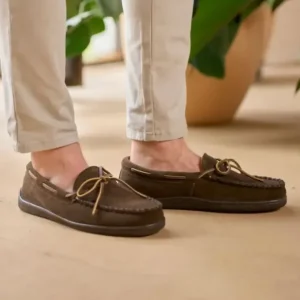 Slippers|Pile Lined Hardsole Men's Chocolate
