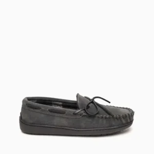 Slippers|Plaid Lined Hardsole Men's Charcoal