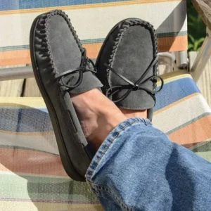 Slippers|Plaid Lined Hardsole Men's Charcoal