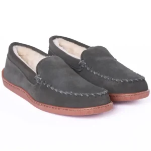 Slippers|Venetians|Pile Lined Hardsole Venetian Charcoal
