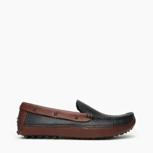 Mocs & Loafers|P.W. Driving Loafer (Color Block) Black Upper and Brown Lower