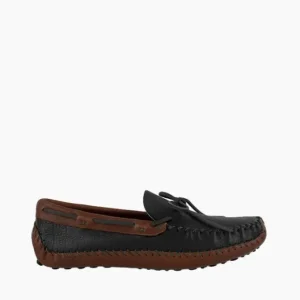 Mocs & Loafers|P.W. Driving Moc (Color Block) Black Upper and Brown Lower