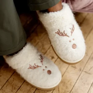 Slippers|Reindeer Scuff Stone