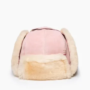 Hats|Cold Weather|Sheepskin Bomber Hat Pink Blush
