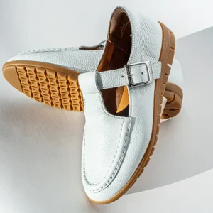 Mocs & Loafers|T Strap Flat White
