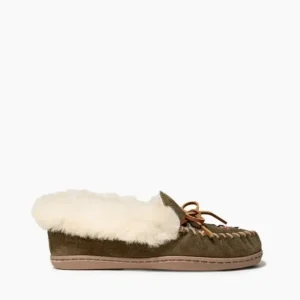 Slippers|WoThunderbird "Animikii" Sheepskin Collar Women's Thunderbird "Animikii" Sheepskin Collar Olive