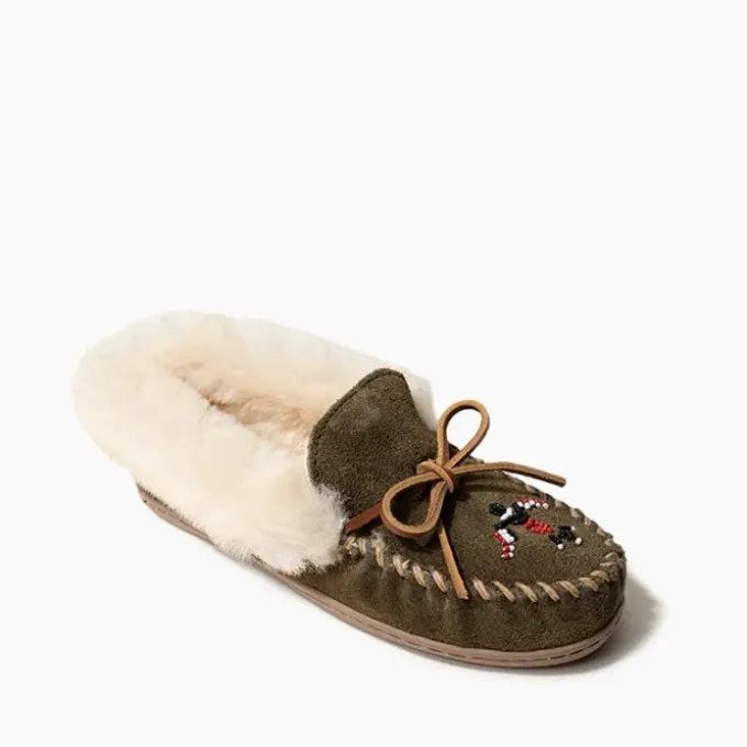 womens-thunderbird-animikii-sh-oPThKTgk-2.webp Slippers|WoThunderbird "Animikii" Sheepskin Collar Women's Thunderbird "Animikii" Sheepskin Collar Olive