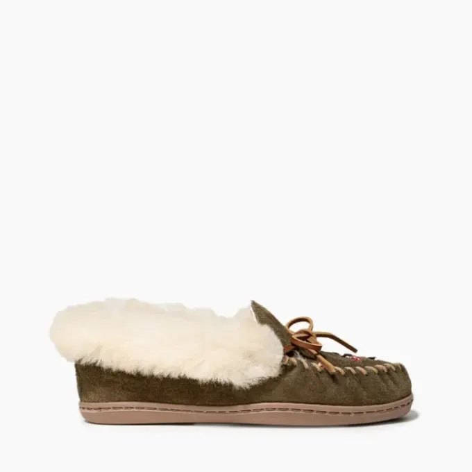 womens-thunderbird-animikii-sh-oPThKTgk-3.webp Slippers|WoThunderbird "Animikii" Sheepskin Collar Women's Thunderbird "Animikii" Sheepskin Collar Olive